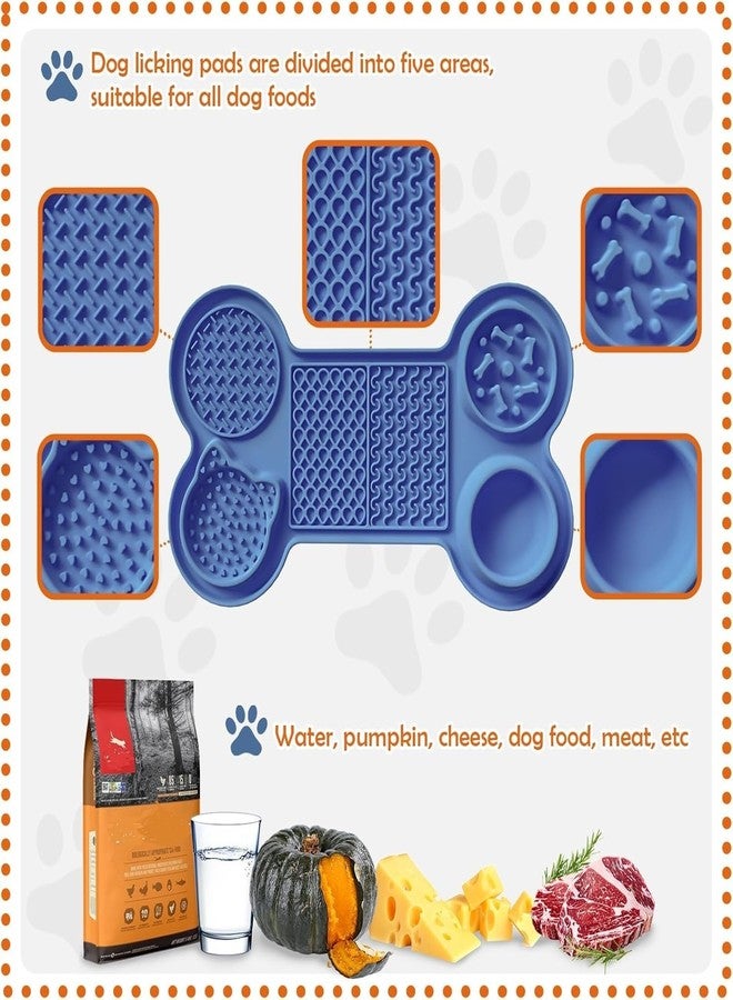 RIVIOX 6-in-1 Bone Shape Dog Lick Mat - Super Strong Suction, Anti-Bite & Durable Slow Feeder for Dogs & Cats - Ideal for Yogurt, Peanut Butter & Anxiety Relief - BPA Free Silicone (Multi Color) - Image 2