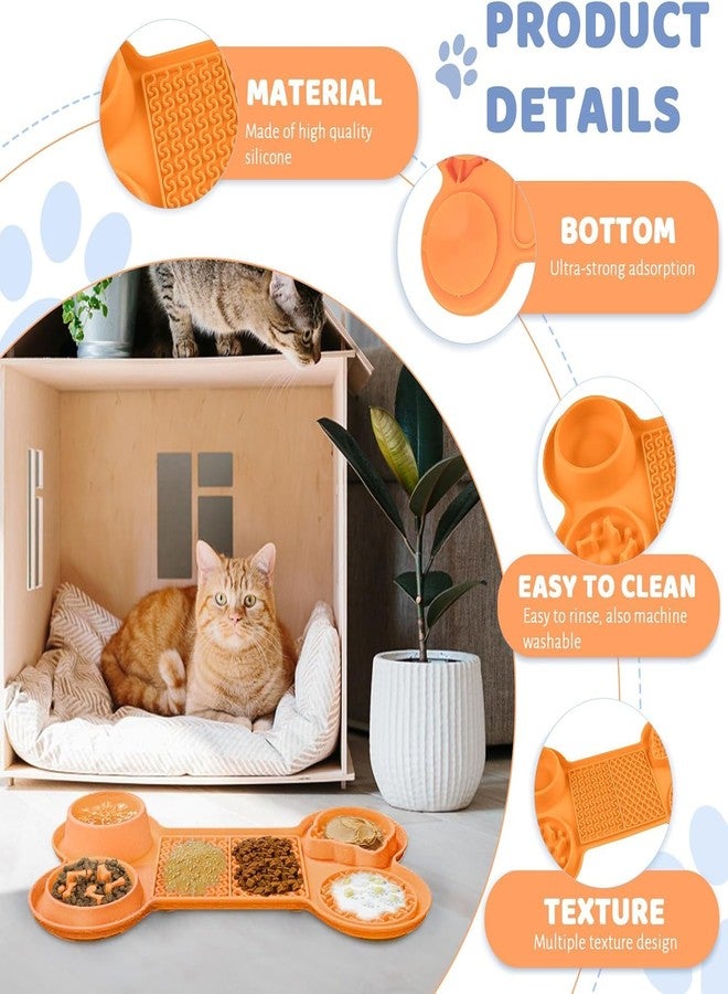 RIVIOX 6-in-1 Bone Shape Dog Lick Mat - Super Strong Suction, Anti-Bite & Durable Slow Feeder for Dogs & Cats - Ideal for Yogurt, Peanut Butter & Anxiety Relief - BPA Free Silicone (Multi Color) - Image 3