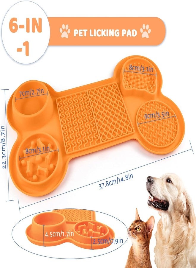 RIVIOX 6-in-1 Bone Shape Dog Lick Mat - Super Strong Suction, Anti-Bite & Durable Slow Feeder for Dogs & Cats - Ideal for Yogurt, Peanut Butter & Anxiety Relief - BPA Free Silicone (Multi Color) - Image 4