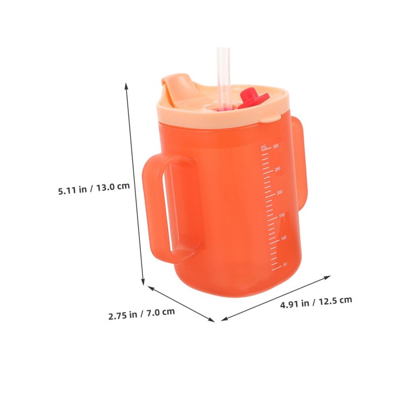 2 Pack Leakproof Ergonomic Drinking Mug with Integrated Straw and Elderly Friendly Design for Water Soup and Porridge - Image 3