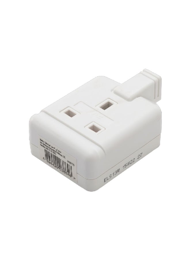 آيس قابس كهربائي شديد التحمل فردي من البلاستيك 13 أمبير 220 فولت إبيض 3.302 × 16.51 × 9.906 سم ELS13W-ASS