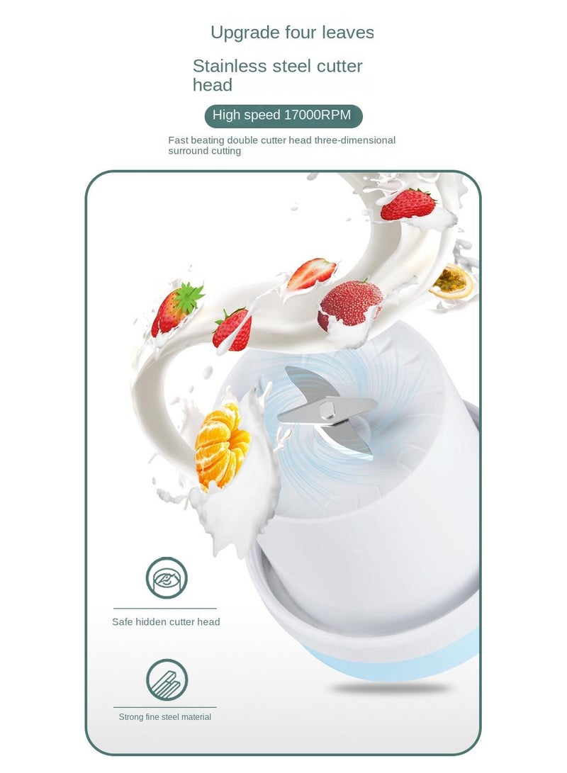 Y&D Portable Electric Juicer Cup Outdoor Wireless Fruit Stirring Cup Green 1300mah  - Image 3