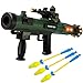 REGLORY Toy Rocket Launcher Rocket Gun with 3 Foam Rockets Toy Rocket Barrel Launcher RPG Gun with Sound Vibration LED Effects Military Pretend Play Blaster Toy Gun Dark Green - Image 2