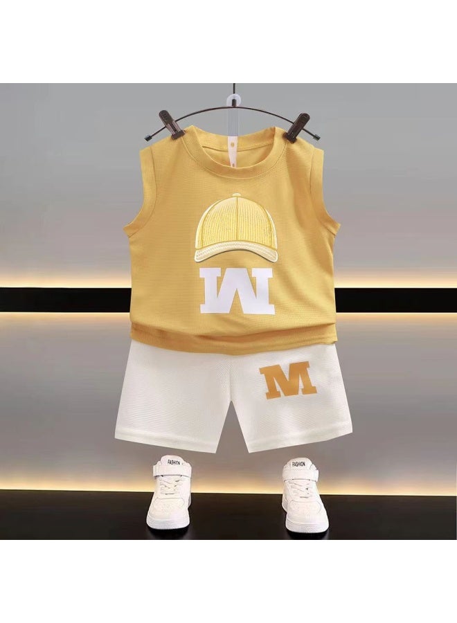 Summer New Children's Vest Set Boys Sleeveless Top Shorts Korean Summer Two-piece Children's Clothing Thin