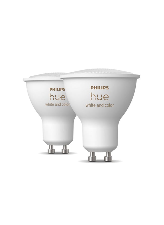 Philips - Philips Hue White and Colour Ambiance Smart Light 2 Pack [GU10 Spot] With Bluetooth. Works with Alexa, Google Assistant and Apple Homekit - Image 1