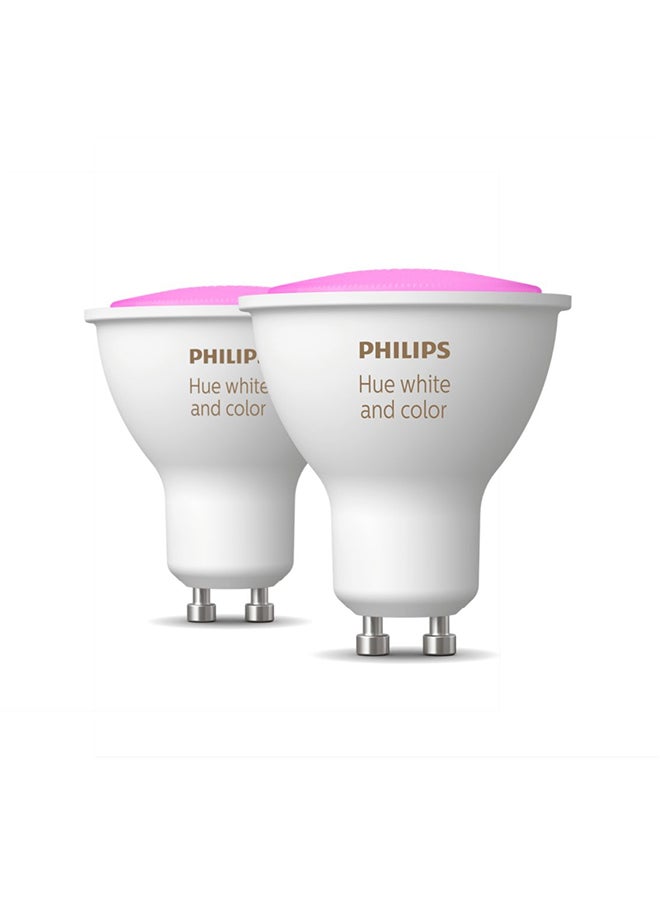 Philips - Philips Hue White and Colour Ambiance Smart Light 2 Pack [GU10 Spot] With Bluetooth. Works with Alexa, Google Assistant and Apple Homekit - Image 1