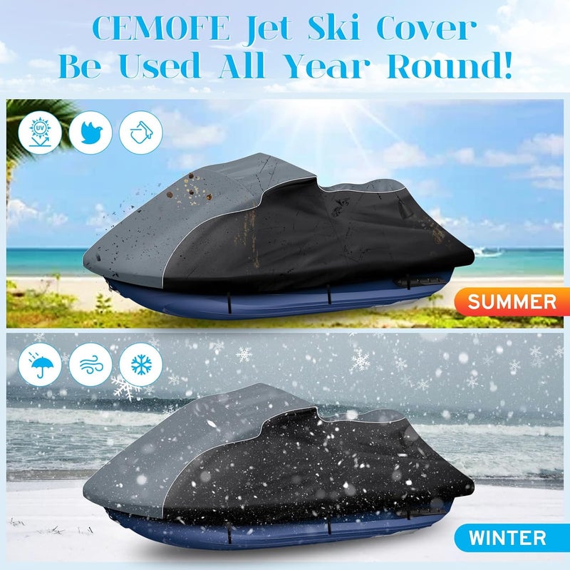 CEMOFE Jet Ski Cover for Yamaha 2012-2018 FX Cruiser HO/SHO/SVHO – 600D Oxford UV-Proof with Double Air Vents - Image 5