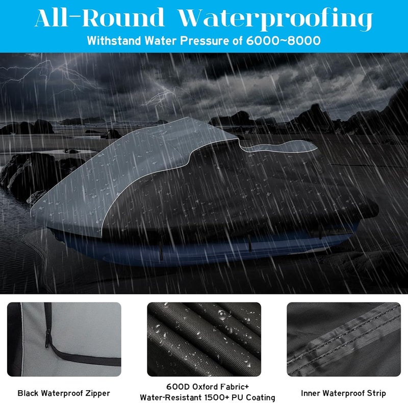 CEMOFE Jet Ski Cover for Yamaha 2012-2018 FX Cruiser HO/SHO/SVHO – 600D Oxford UV-Proof with Double Air Vents - Image 4
