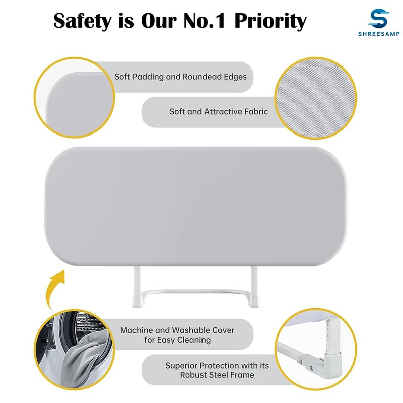 SHREESAMP Baby Safety Single Side Foldable Bed for Toddler Swing Down Child Safeguard Roll and Baby Protector Side Rail Adjustable for Bed Roll with Kids Travel Bed Rails Multicolor - Image 3