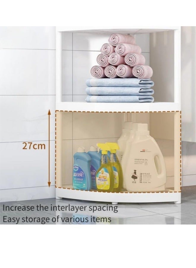 Aikenn 4 Tier Rust Proof Floor Standing Shower Organizer with 4 Hooks,Corner Shower Caddy Standing,Waterproof Corner Stand Shower Shelf Storage Rack for Bathroom, Bathtub - Image 5