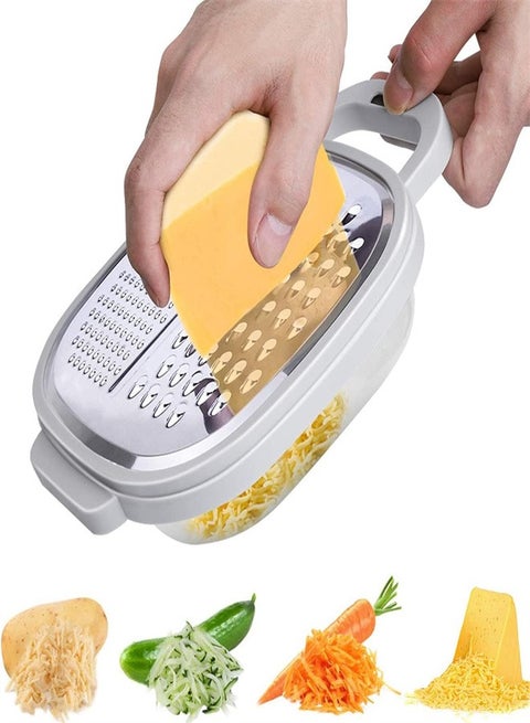 Cheese Grater Easy-to-use Kitchen Grater With Container and Lid for Vegetables, Ginger, Cheese and More