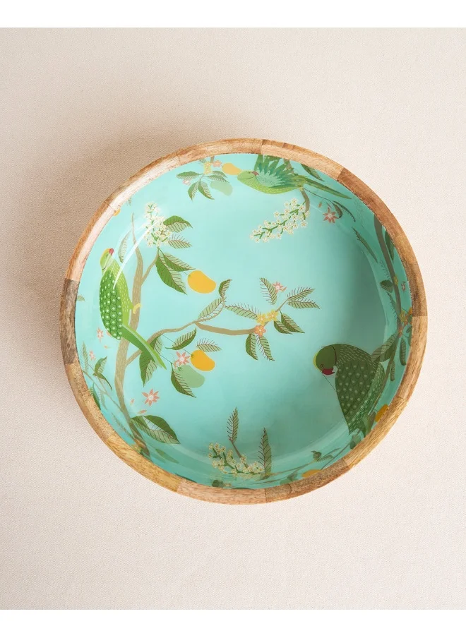 Chumbak Chumbak Serenade Wooden Bowl | Wooden Serving Bowl | Multipurpose Bowl Salad, Kitchen Bowl | Serving Bowl for Breakfast Snacks Soup for Home Kitchen
