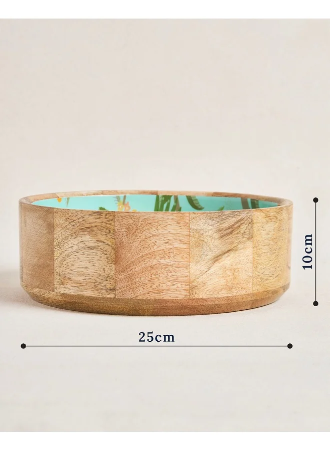 Chumbak Chumbak Serenade Wooden Bowl | Wooden Serving Bowl | Multipurpose Bowl Salad, Kitchen Bowl | Serving Bowl for Breakfast Snacks Soup for Home Kitchen