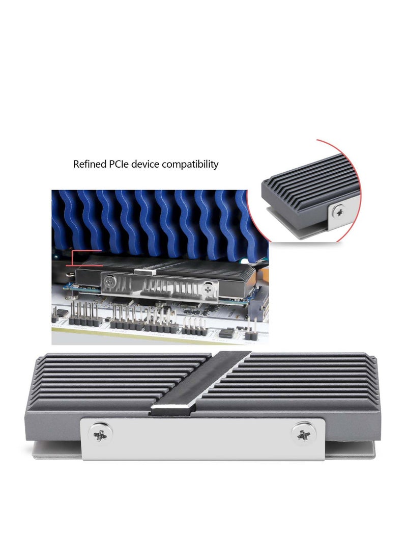 TR-M.2 2280 Type A G 2280 Heatsink for SSD Cooling M.2 2280 Heatsink Cooler, Aluminum, with 2 Thermal Conductivity, Desktop High Performance SSD Cooler (Gray) - Image 4