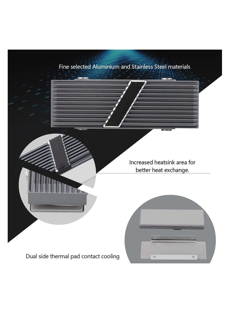 TR-M.2 2280 Type A G 2280 Heatsink for SSD Cooling M.2 2280 Heatsink Cooler, Aluminum, with 2 Thermal Conductivity, Desktop High Performance SSD Cooler (Gray) - Image 3