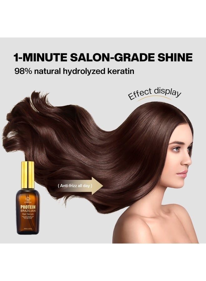 STARPLEX Moisturizing Hair Serum 100ml - Brazilian Protein with Argan Collagen & Keratin | Nourishing & Smoothing Elixir | Salon Professional for All Hair Types - Image 1
