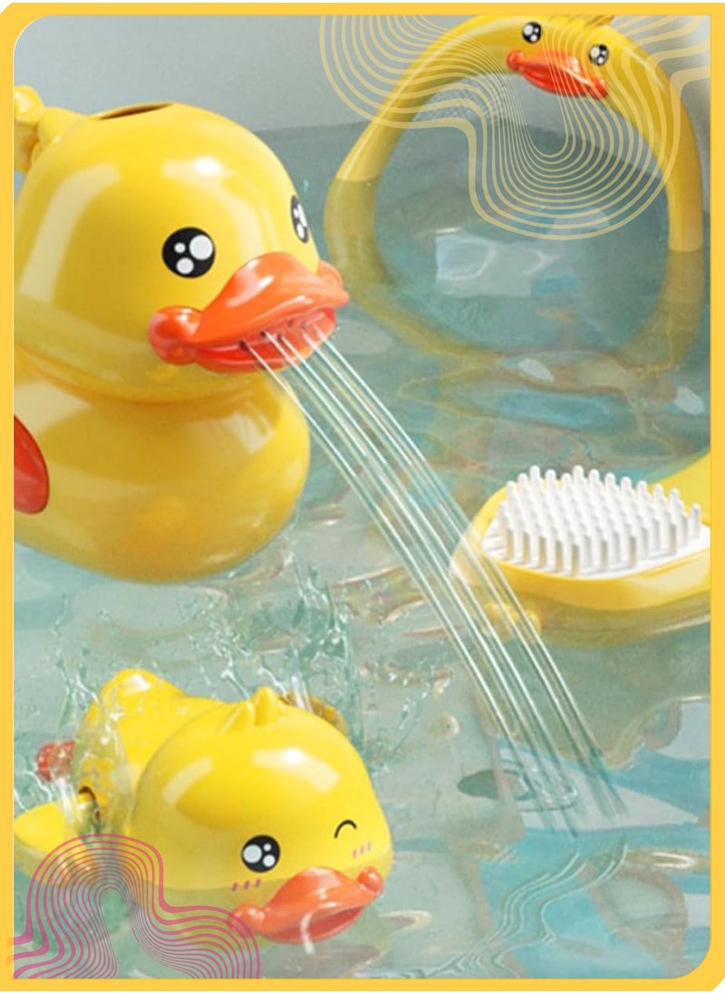 She&Little Little Yellow Ducks Bath Toy Set, 8-Piece Tub Water Play Set for Toddlers, Fun Pipe Accessories, Educational and Interactive, Ideal for Boys and Girls 18M+(Yellow)  - Image 3