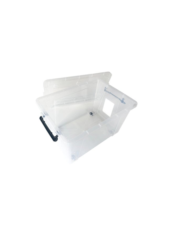 Marcolo Storage Box 94L Transparent Plastic Organizer with Wheels and Lid Large Multipurpose Storage Container - Image 3