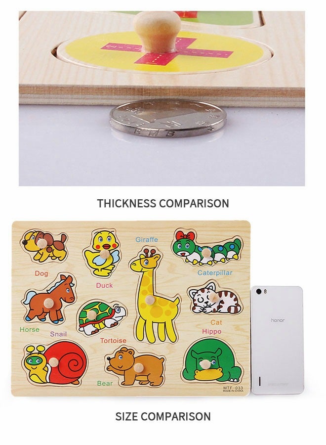 GROIC Wooden Puzzle Set, Learning Educational Puzzles For Kids, Wooden Jigsaw Puzzles, Educational Learning Toys For Kids Enlightenment - Image 3