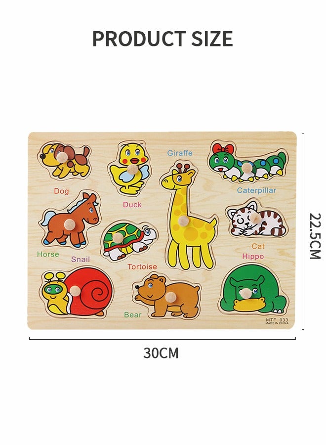 GROIC Wooden Puzzle Set, Learning Educational Puzzles For Kids, Wooden Jigsaw Puzzles, Educational Learning Toys For Kids Enlightenment - Image 4