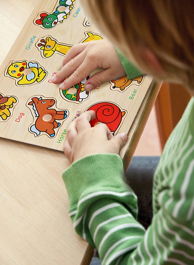 GROIC Wooden Puzzle Set, Learning Educational Puzzles For Kids, Wooden Jigsaw Puzzles, Educational Learning Toys For Kids Enlightenment - Image 5