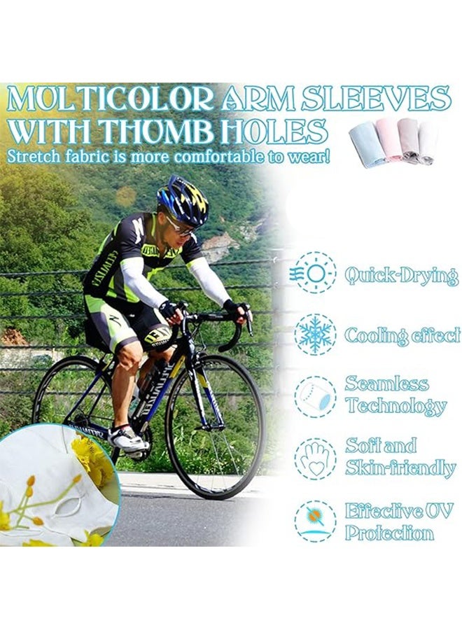 Sweet Life 6 Pairs Arm Sleeves for Women Men UPF50+ UV Protection Sun Sleeves Sport Cooling Compression Sleeves to Cover Arms with Thumb Hole - Image 4