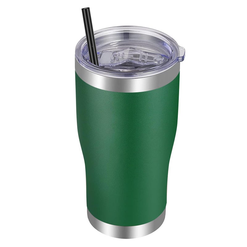 VEGOND VEGOND 20oz Tumbler Stainless Steel Tumbler Cup with Lid And Straw Vacuum Insulated Double Wall Travel Coffee Mug(dark  - Image 1