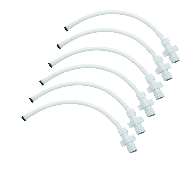 LUVBATH FITTING 48-Inch (121 cm) PTMT Connection Pipe | White | Leakproof Hose for Hot & Cold Water | Kitchen, Bathroom, Toilet, Geyser & Sink | Pack of 6, 48-Inch (121 cm) - Image 1
