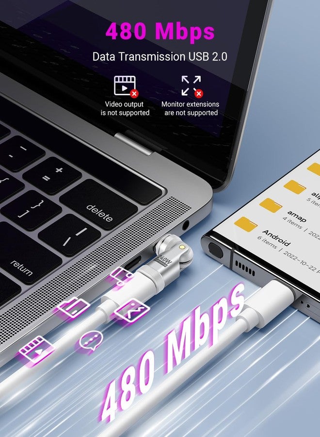 VAFOTON USB C Magnetic Adapter PD 240W(2Pack), 9PIN USB C 90 Degree Adapter/C Right Angle Adapters/180 Degree C Connector/C to C Adapters for 1Phone 17/16/15, Ma-Book Pro/1Pad Series, Samsung Galaxy Series - Image 5