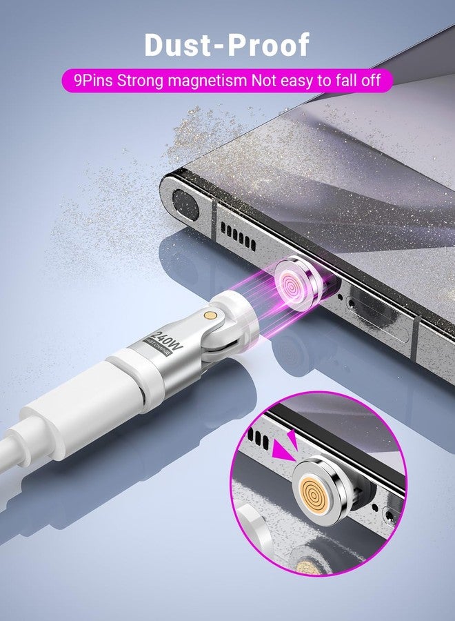 VAFOTON USB C Magnetic Adapter PD 240W(2Pack), 9PIN USB C 90 Degree Adapter/C Right Angle Adapters/180 Degree C Connector/C to C Adapters for 1Phone 17/16/15, Ma-Book Pro/1Pad Series, Samsung Galaxy Series - Image 4