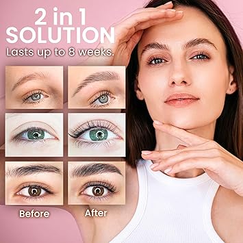 BLOOMORA Lash Lift Kit Brow Lamination Kit 2in1 Solution At Home Brow Lamination Kit Lash Lift DIY Perm Kit for Eyelashes and Brows Lasts 68 Weeks 15 Applications - Image 3