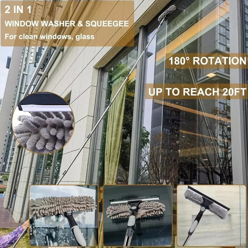Telescopic Extendable Window Cleaner Equipment Glass Cleaning 4.5m Squeegee UK - Image 4