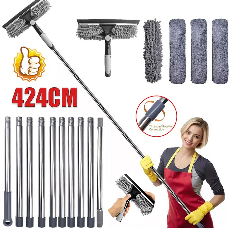 Telescopic Extendable Window Cleaner Equipment Glass Cleaning 4.5m Squeegee UK - Image 1