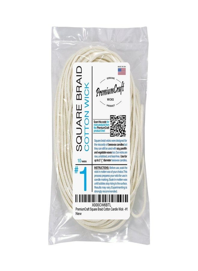PremiumCraft Square Braid Cotton Candle Wick - #1 - Image 1