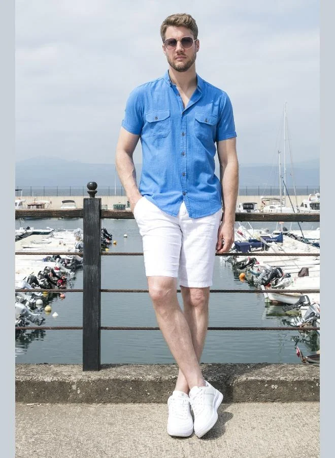 Buratti  Buratti Button-Down Collar Cotton Slim Fit Shirt with Pockets Men's SHIRT CF21S111153 for Men | Best Price UAE