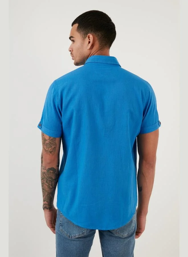 Buratti  Buratti Button-Down Collar Cotton Slim Fit Shirt with Pockets Men's SHIRT CF21S111153 for Men | Best Price UAE