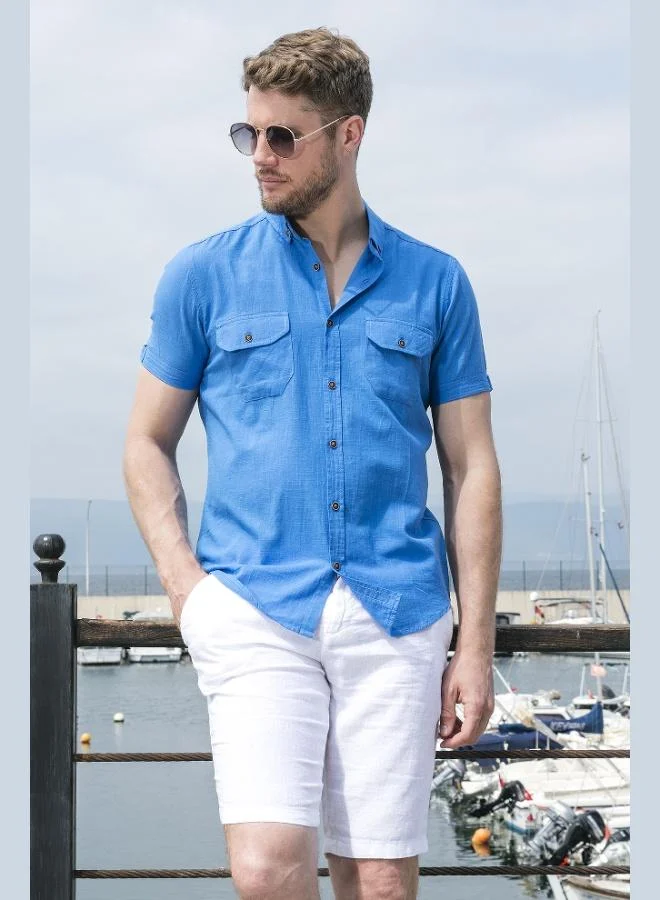 Buratti Button-Down Collar Cotton Slim Fit Shirt with Pockets Men's SHIRT CF21S111153