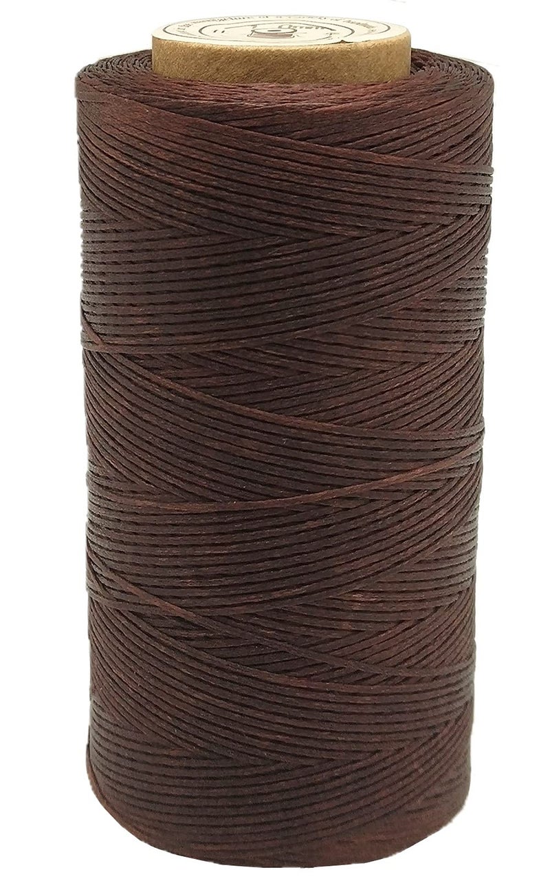 YEQIN Waxed Thread, 328 Yards 150D 1MM Leather Sewing Waxed Thread for Leather DIY, Bookbinding, Shoe Repairing, Leather Projects (Brown #020) - Image 1
