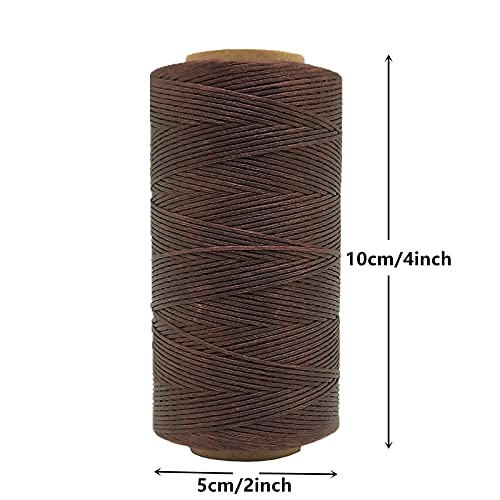 YEQIN Waxed Thread, 328 Yards 150D 1MM Leather Sewing Waxed Thread for Leather DIY, Bookbinding, Shoe Repairing, Leather Projects (Brown #020) - Image 2