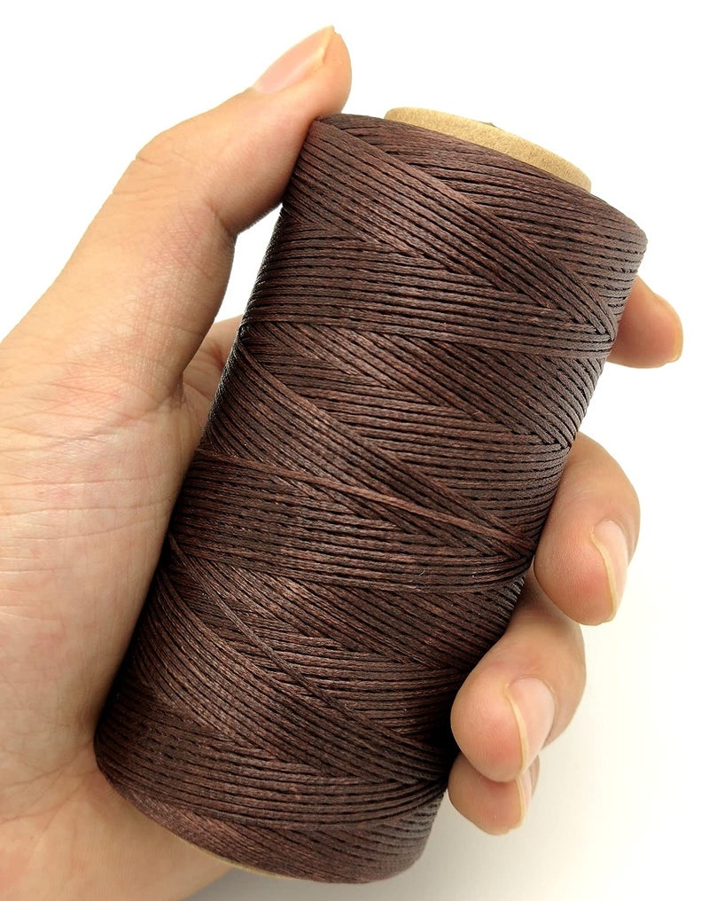 YEQIN Waxed Thread, 328 Yards 150D 1MM Leather Sewing Waxed Thread for Leather DIY, Bookbinding, Shoe Repairing, Leather Projects (Brown #020) - Image 4