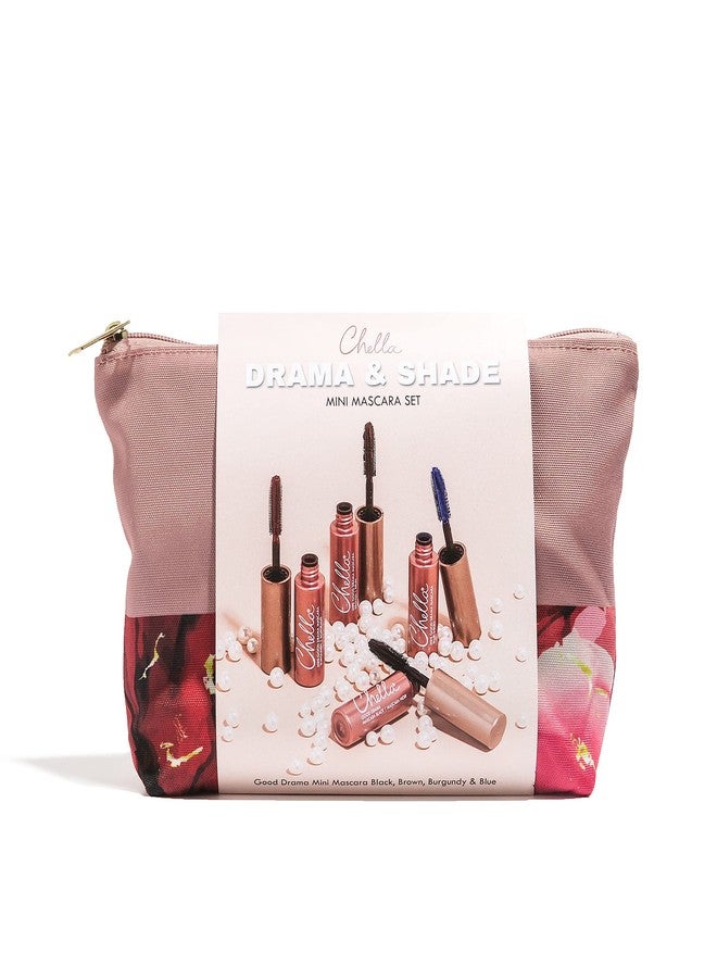 Chella Drama & Shade Mini Good Drama Mascara Set, Set of 4 Travel Sized Mascara with Travel Bag - Image 1