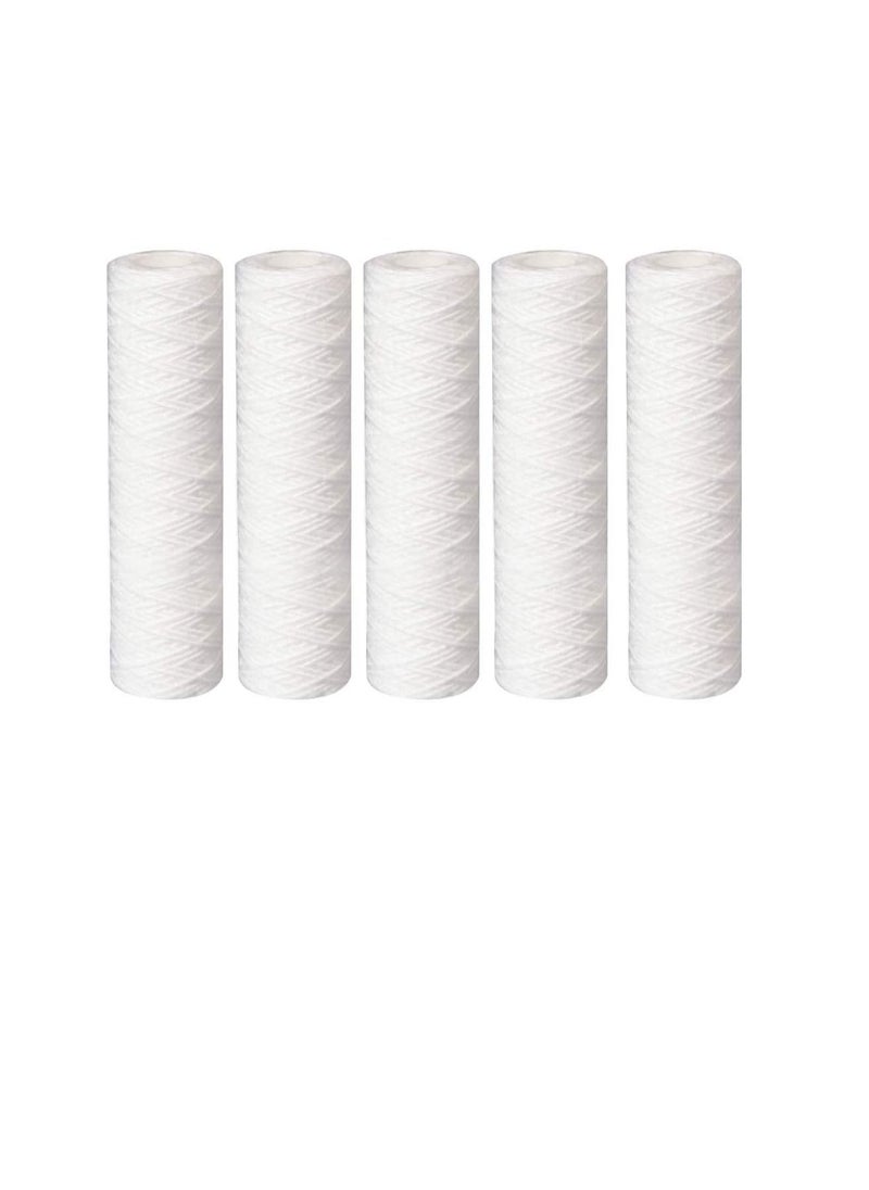 Generic - Water Filter Replacement Cartridges 10" Polypropylene Cotton Sponge Universal Cartridges, Standard Pre-filter Yarn Sediment for Standard RO Systems (Pack of 5, 10" Cotton Yarn (110g)) - Image 1
