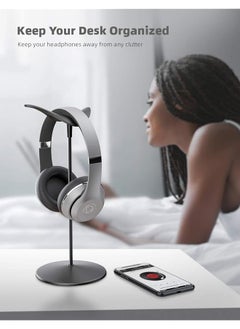 Lamicall Headphone Stand Desktop Headset Holder Desk Earphone Stand For All Headsets Such As Airpods Max Gaming Headphones Beats Sennheiser Music Headphones Black  - Image 4