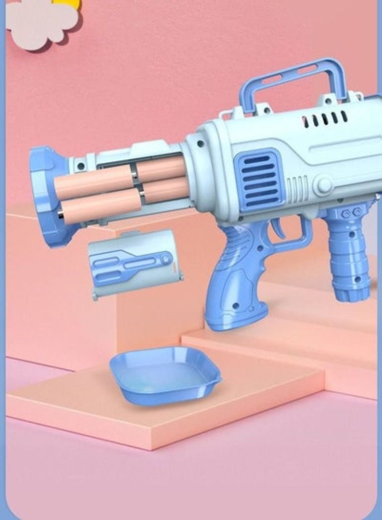 Electric Gatling Bubble Machine Gun in Blue – Automatic High-Speed Bubble Blower Toy for Kids’ Parties, Outdoor Play, and Fun Entertainment - Image 3