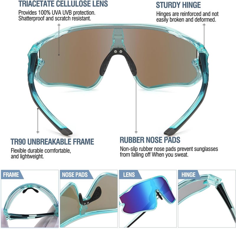 Duco Kids Sunglasses Polarized UV Protection 400 - Kids Sports Sunglasses Boys with Lightweight TR90 Frame - Youth Baseball and Cycling Sun Glasses for Boys & Girls - DK268 - Image 4