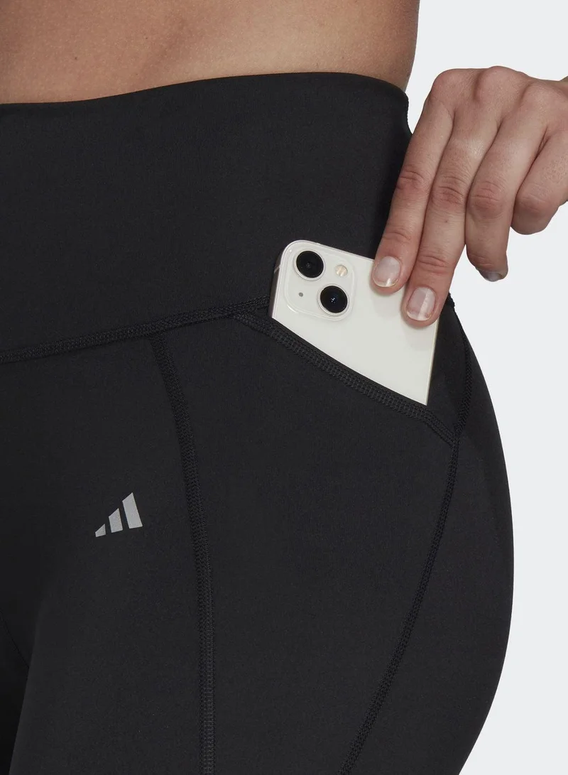 Adidas Run Ess 1/1 Tgt Black Running Tights For Women 2XS