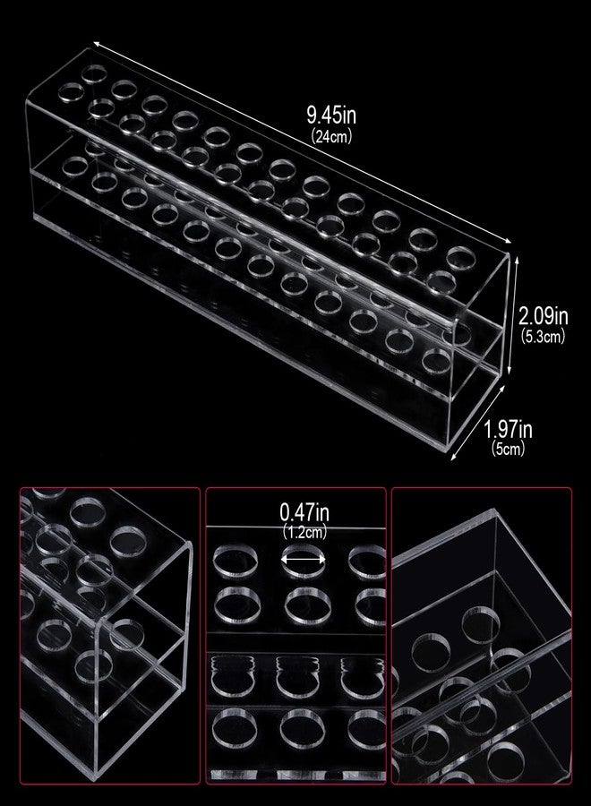 Wiojtry Acrylic Lip Liner Organizer & Eyeliner Organizer, 24 Standard Cosmetic Pencil Makeup Brush Makeup Display Case Refillable Container - Image 2