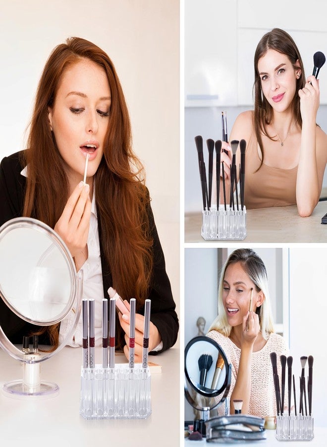 Wiojtry Acrylic Lip Liner Organizer & Eyeliner Organizer, 24 Standard Cosmetic Pencil Makeup Brush Makeup Display Case Refillable Container - Image 4