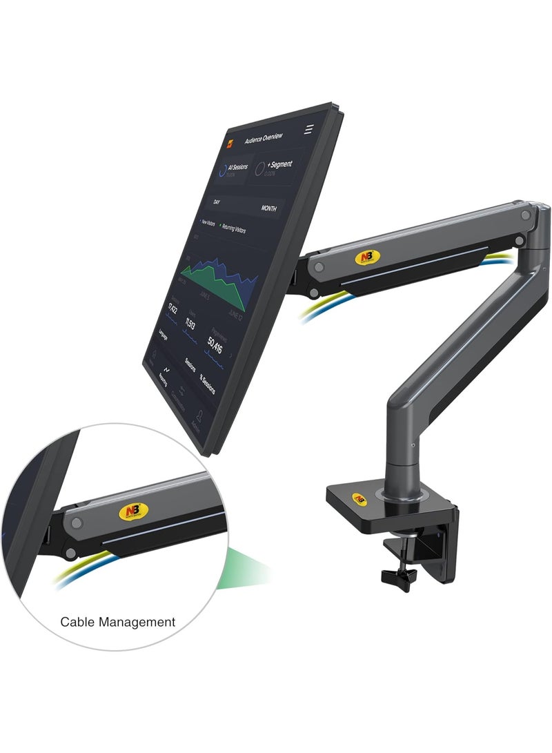 NB NORTH BAYOU Full Motion Swivel Monitor Mount with Gas Spring for 22''-40'' Monitors – Height Adjustable, Load Capacity from 4.4 to 26.4lbs - Image 2