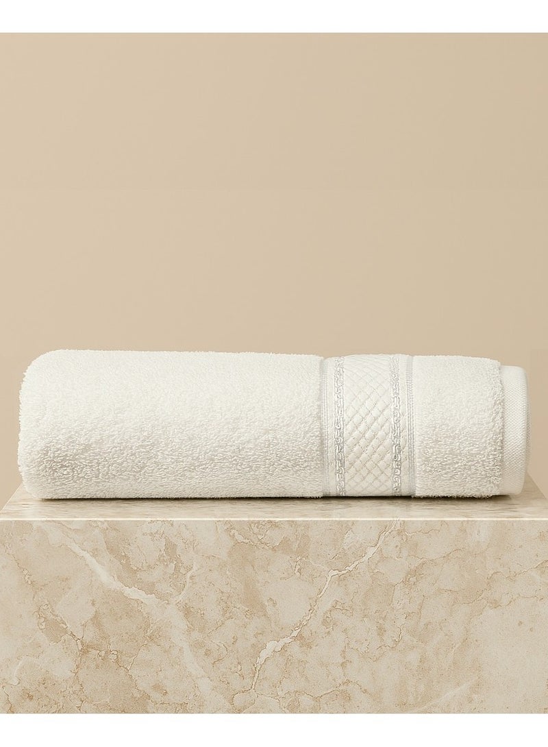 فابينني منشفة حمام قطنية من قطعتين، مقاس 80×160 سم، ناعمة وماصة، وزن 420 جرام لكل متر مربع، منشفة حمام كبيرة بيضاء للسبا والشاطئ والفنادق والمنزل - Image 2